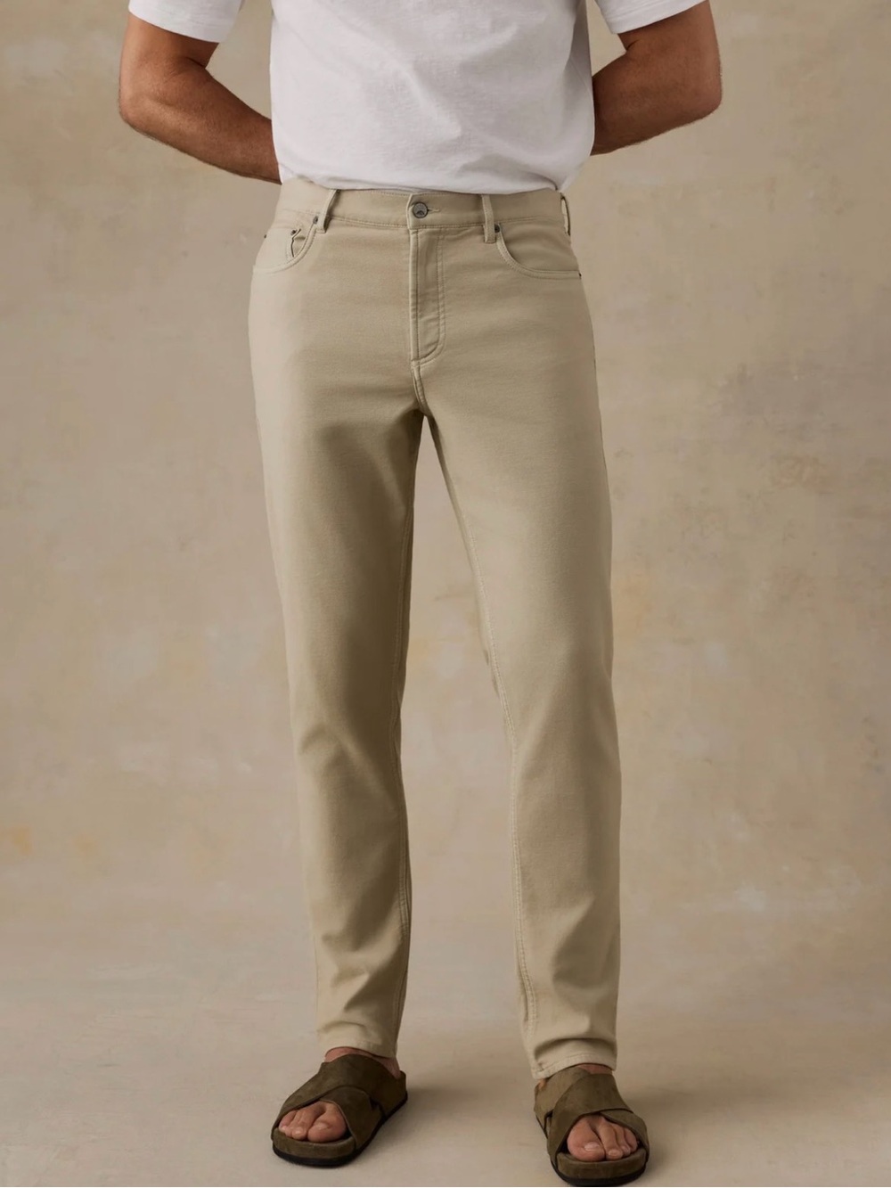 Faherty Stretch Terry 5-Pocket Pant Stone Size 35X32